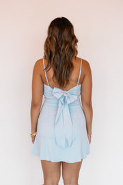 LINEN BOW MINI DRESS