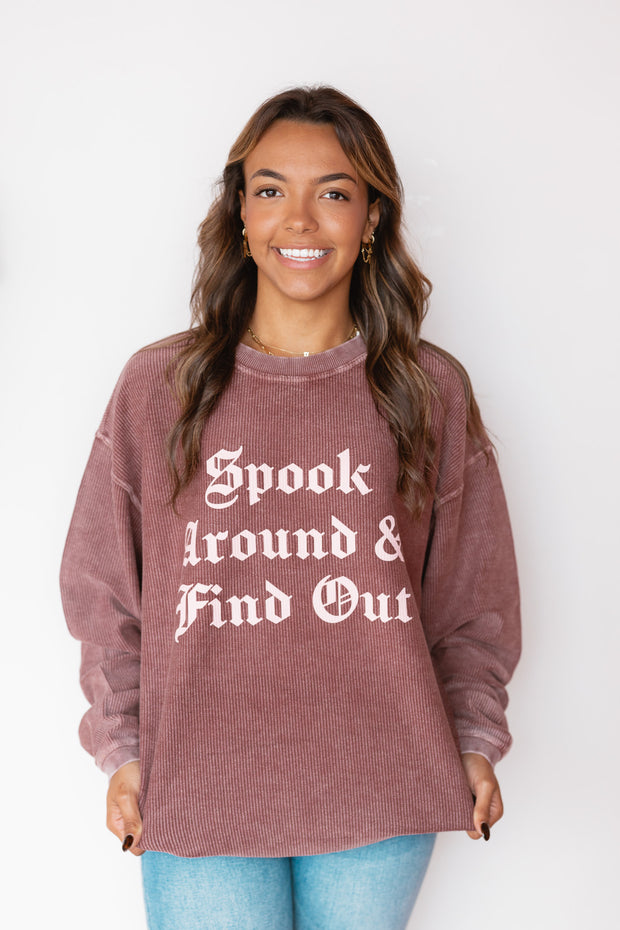 SPOOK AROUND CORDED SWEATSHIRT