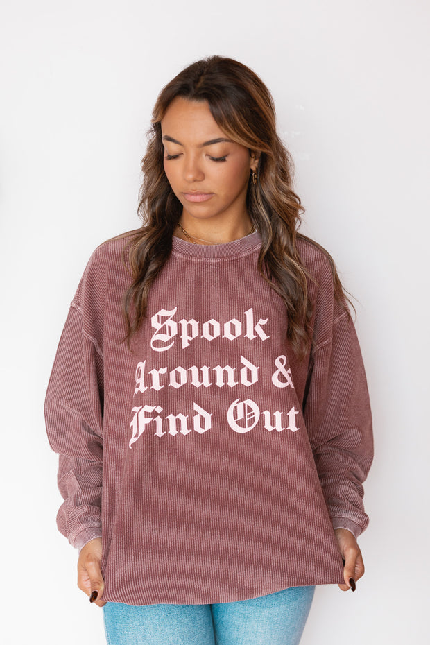 SPOOK AROUND CORDED SWEATSHIRT