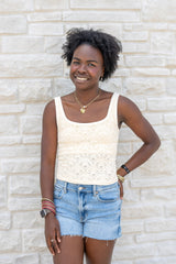 Floral Textured Lace Tank