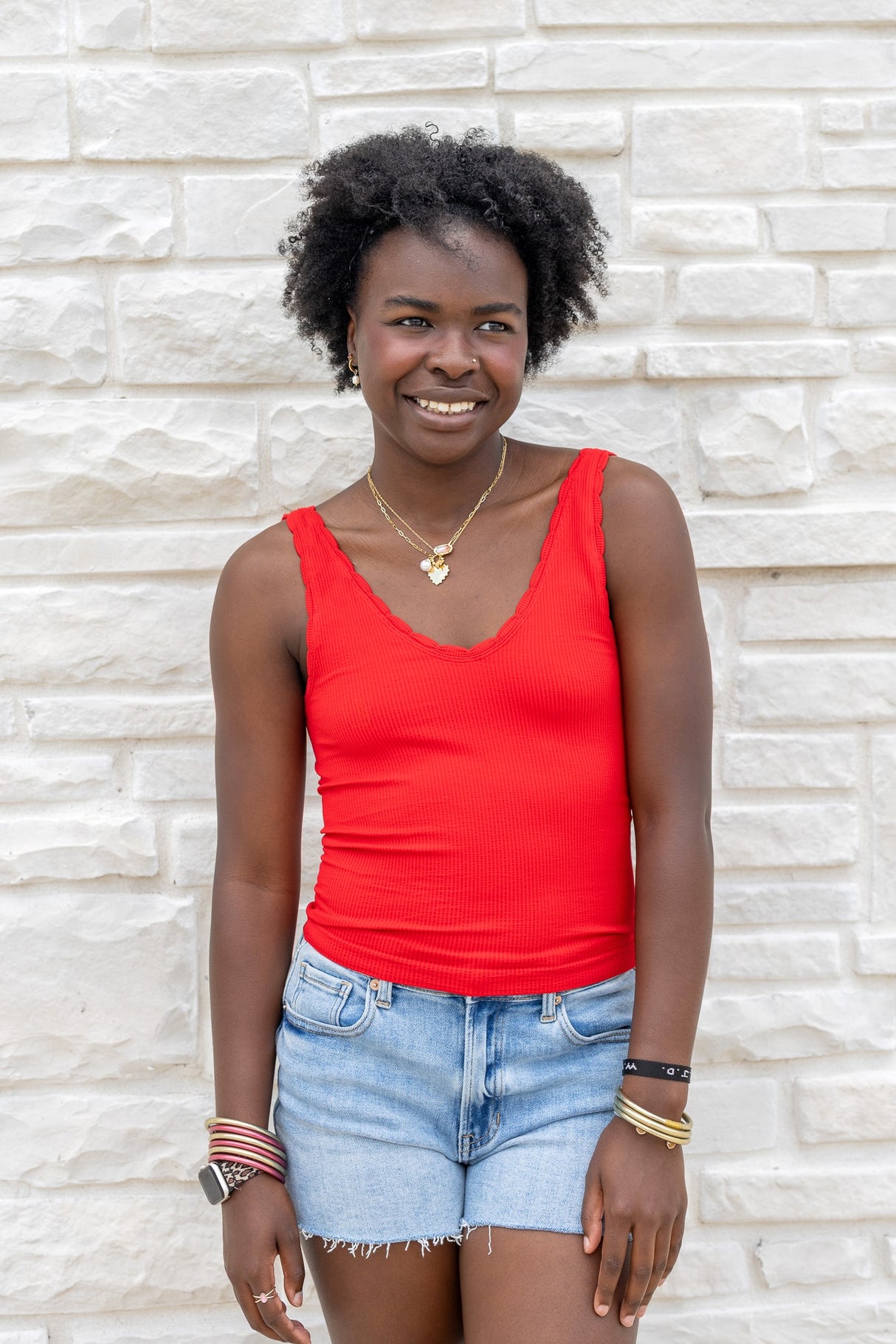 Reversible Scallop Edge Tank Top
