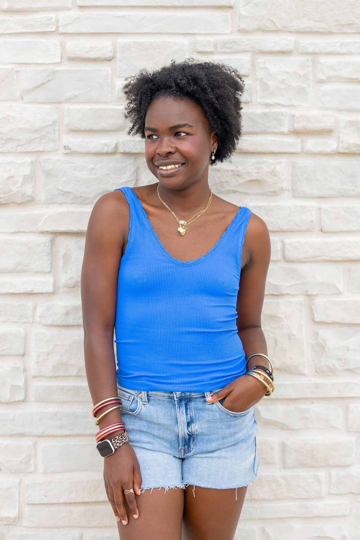 Reversible Scallop Edge Tank Top