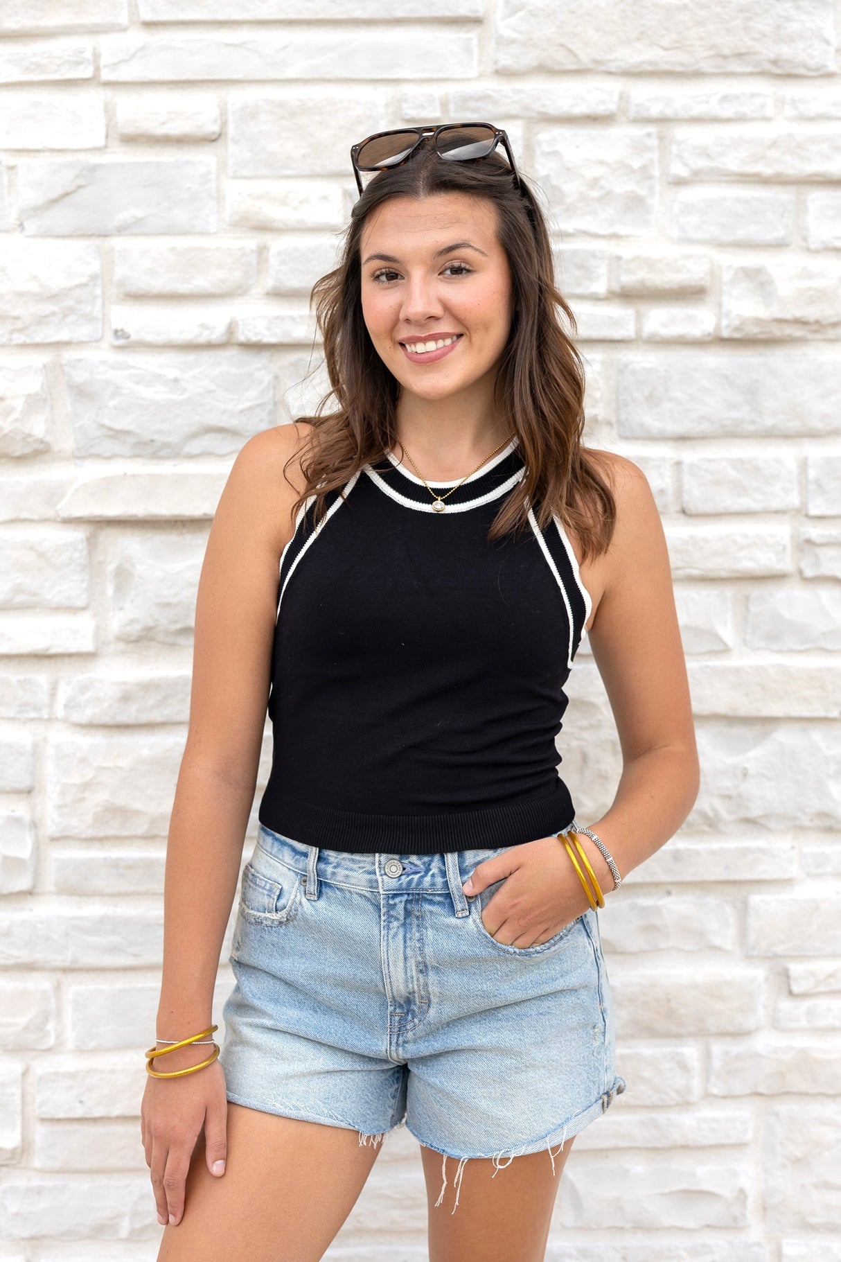 Sleeveless Halter Neck Sweater Top