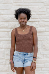 Floral Textured Lace Tank
