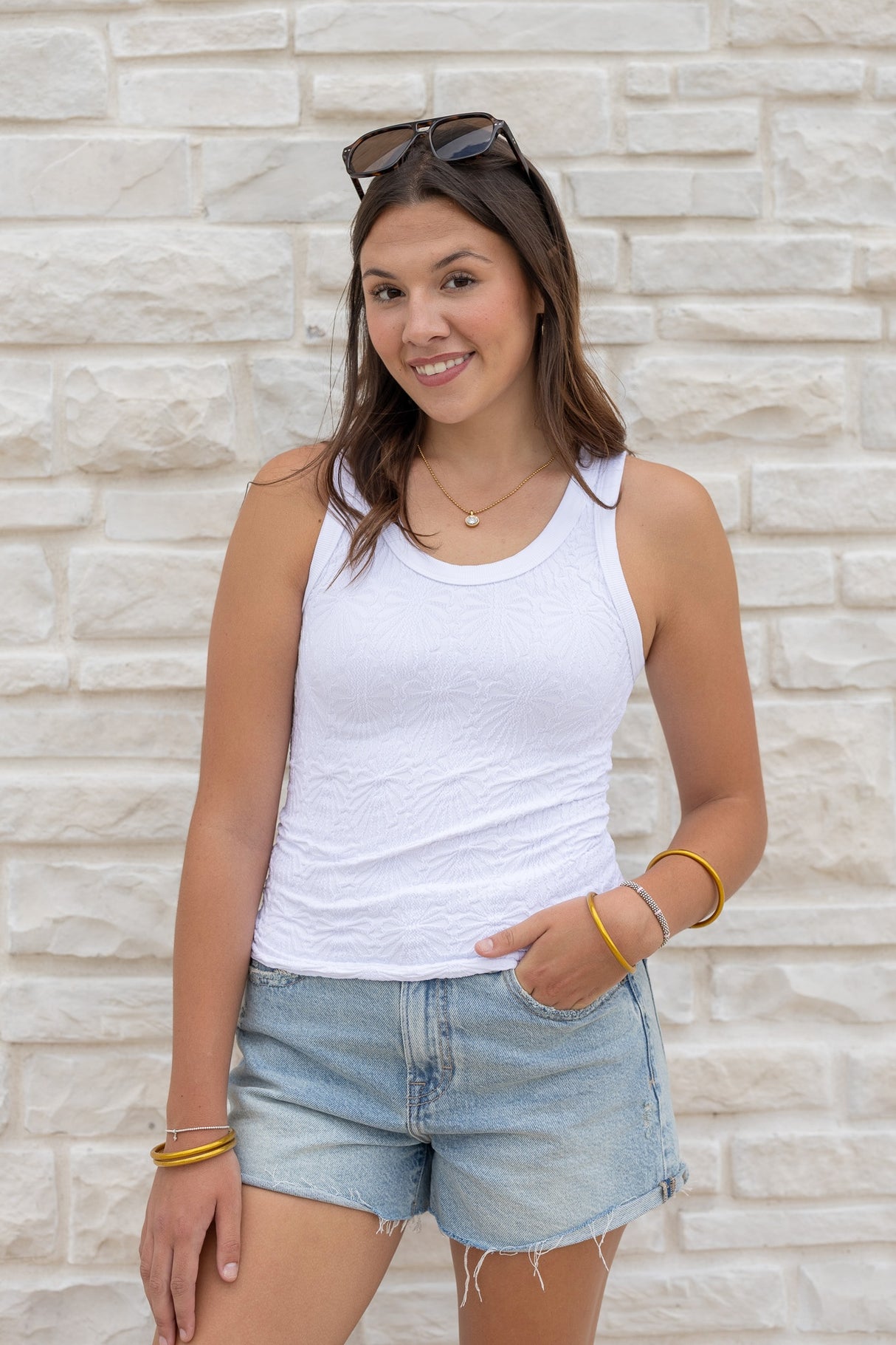 Reversible Lace Textured Tank Top