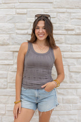 Reversible Lace Textured Tank Top