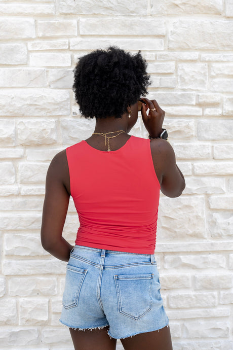 Clean Line Square Shirred Top
