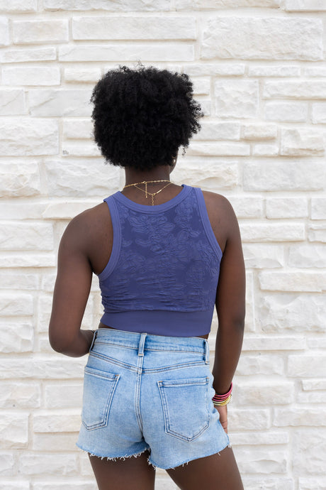 Lace High Neck Crop Top