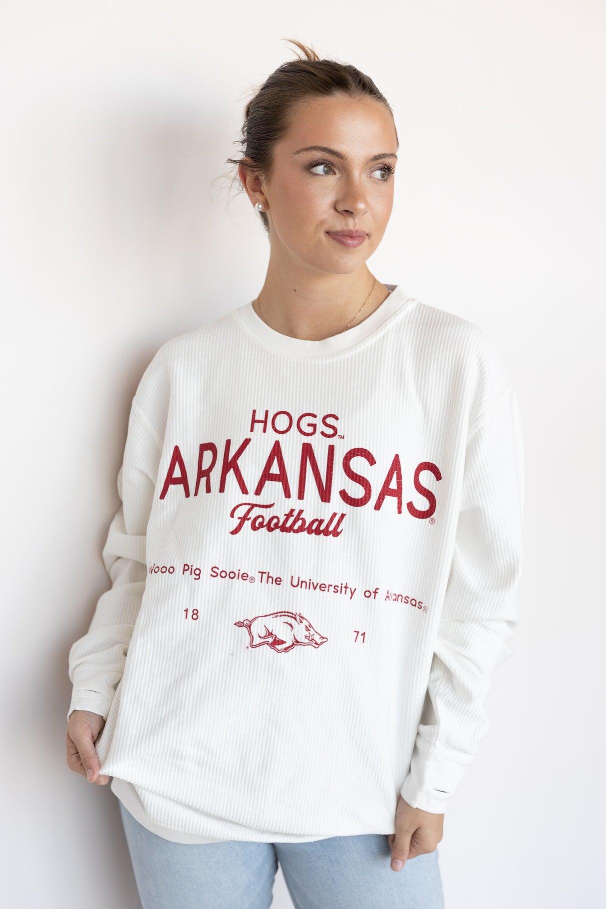 ARKANSAS SHOT OFF CORDED SWEATSHIRT