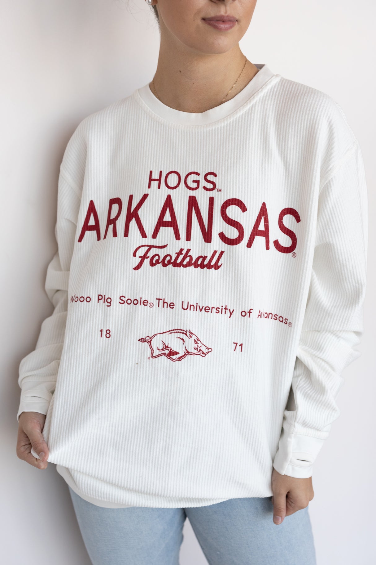 ARKANSAS SHOT OFF CORDED SWEATSHIRT