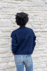 Contrast Sleeve Stripe Sweater