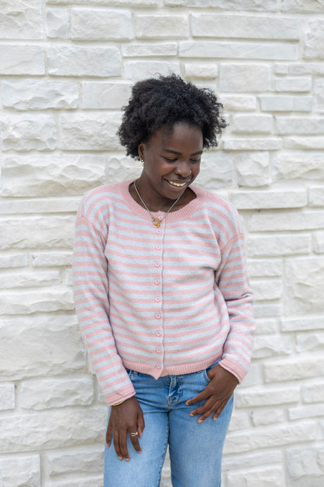 Striped Button Cardigan