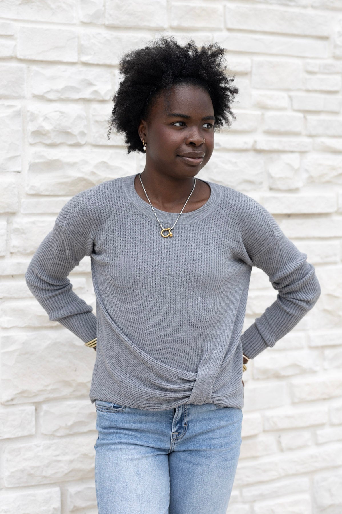 Faye Front Knot Sweater