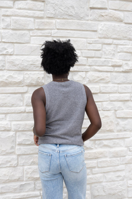 Crewneck Rib Knot Front Tank