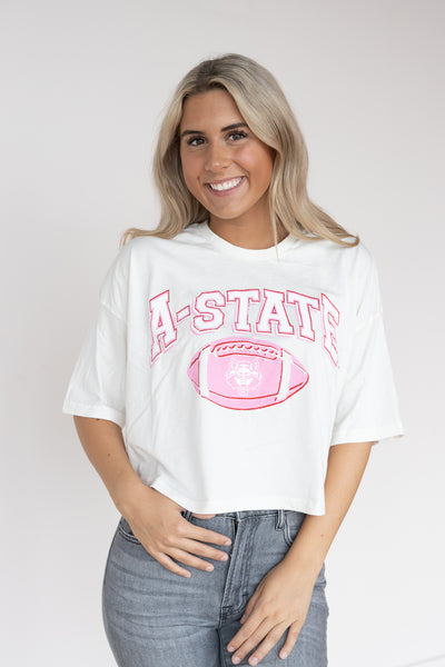 ASU WONKA FOOTBALL CROP TEE