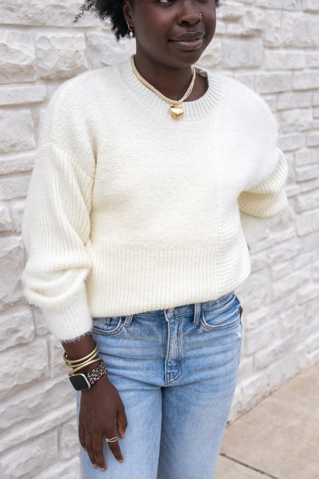 Patchwork Drop Shoulder Sweater