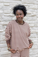 Striped Oversized Long Sleeve Top