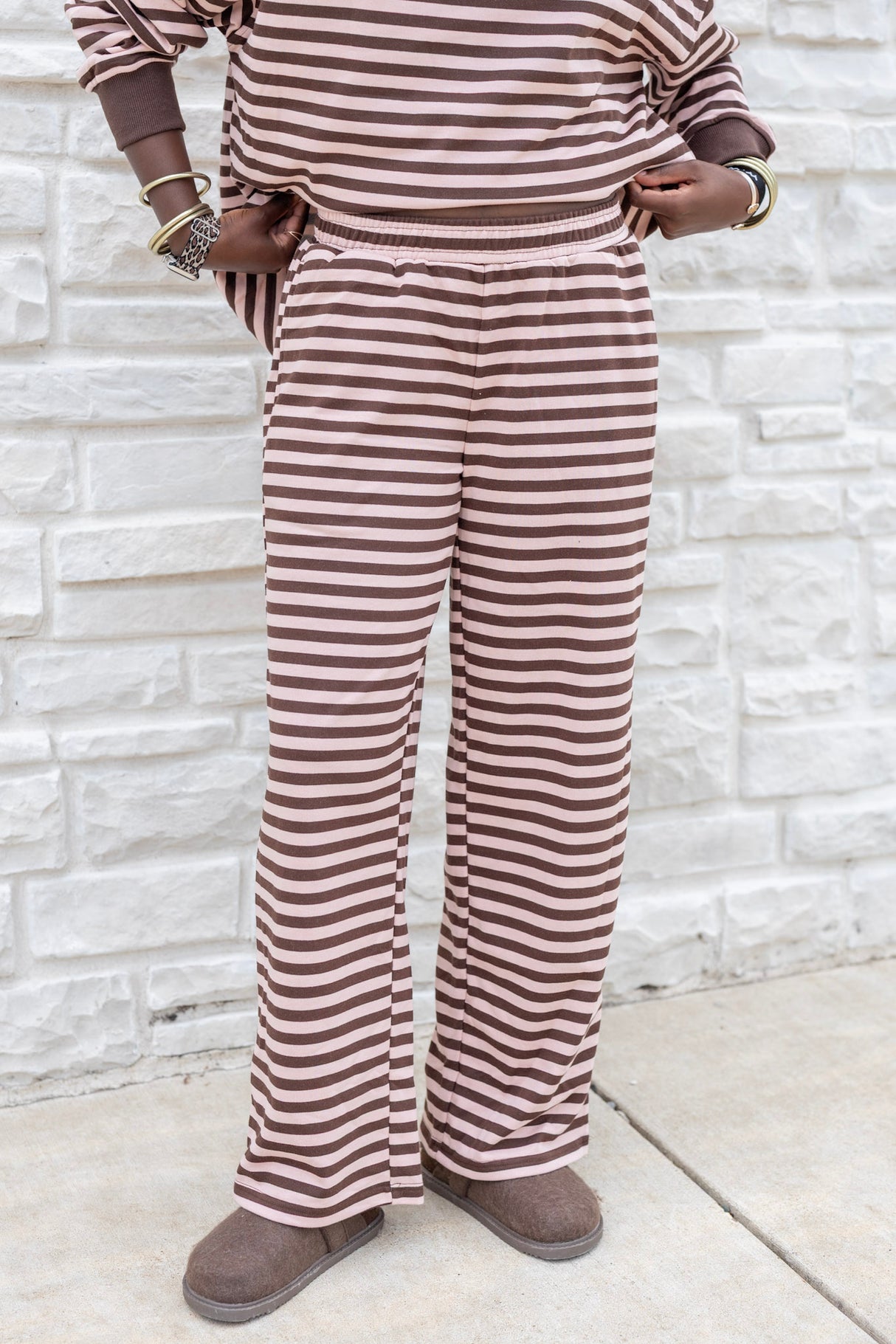 Striped Wide Leg Lounge Pants