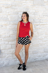 Linen Polka Dot Shorts w/ Pockets