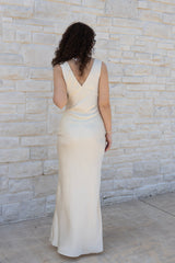 Sleeveless Satin Maxi Dress