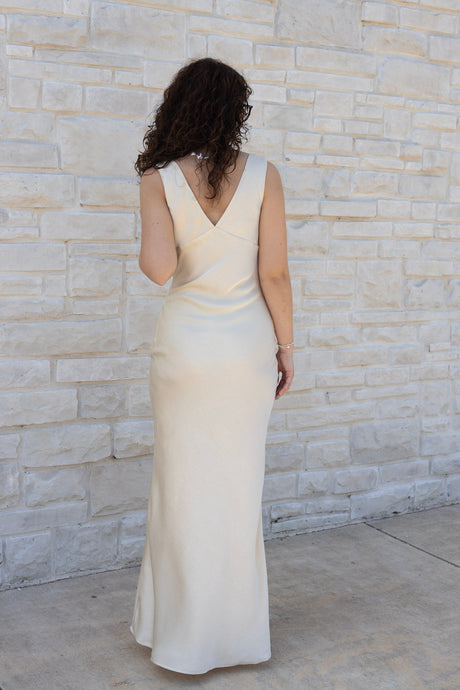 Sleeveless Satin Maxi Dress