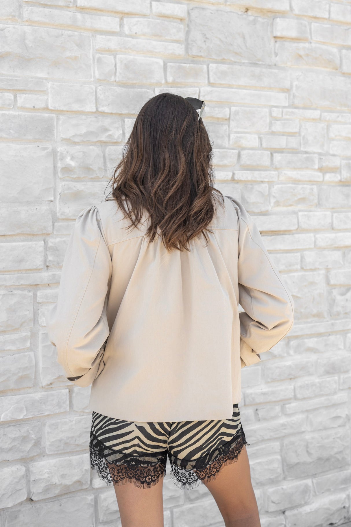 Peter Pan Collar Ruched Oversized Jacket