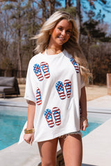 USA FLIP FLOP SEQUIN TOP