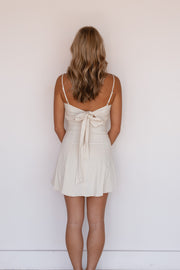 LINEN BOW MINI DRESS