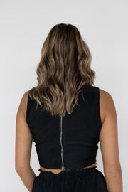 PREPPY PLEATED CROP TOP