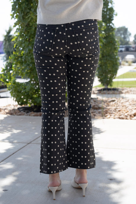 High Rise Polka Dot Crop Flare