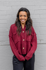 BUTTON CROP CARDIGAN