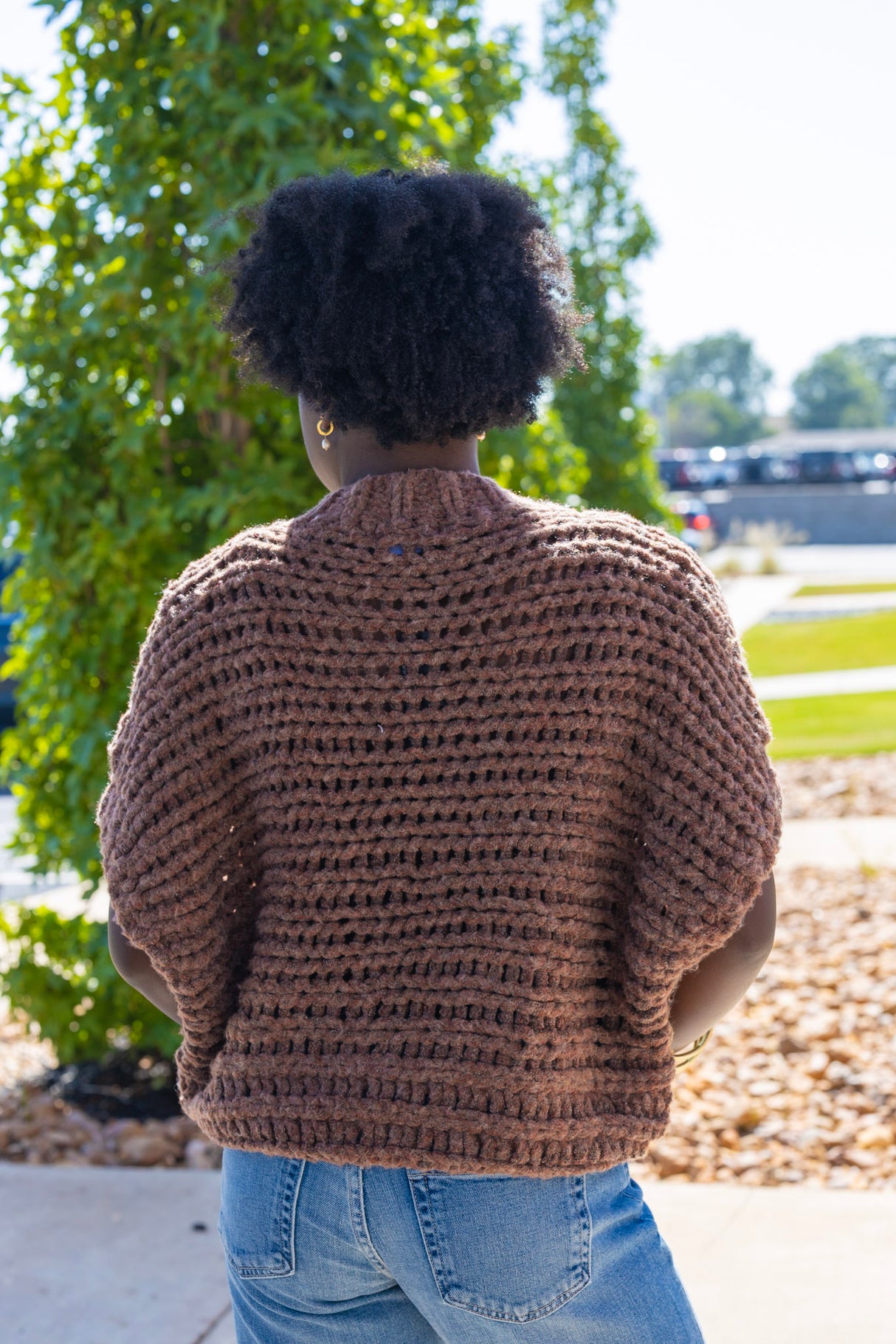 Chunky Open Knit Button Vest