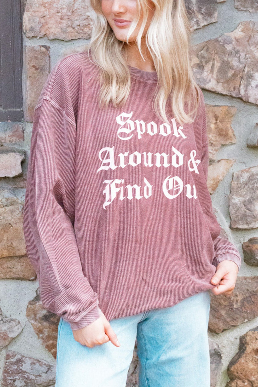 SPOOK AROUND CORDED SWEATSHIRT