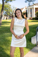 Boat Neck Sleeveless Mini