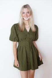 BALLOON SLEEVE SHIRT DRESS