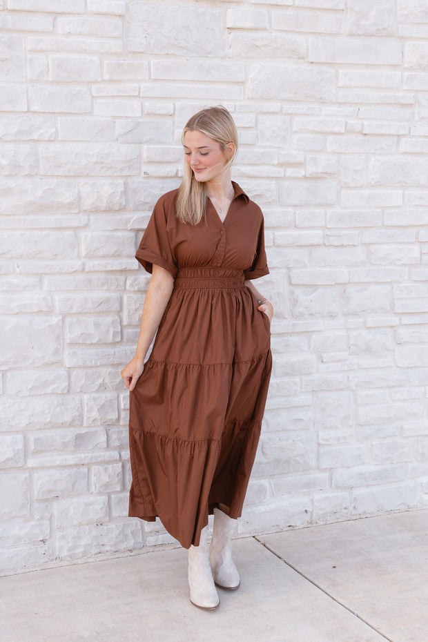 IMOGEN COLLARED MAXI DRESS