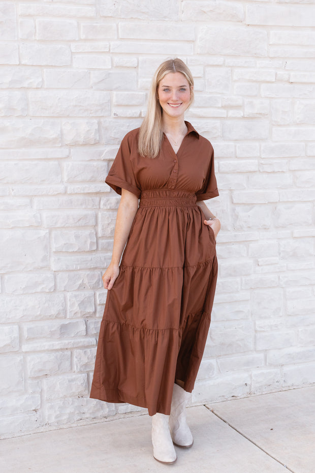 IMOGEN COLLARED MAXI DRESS