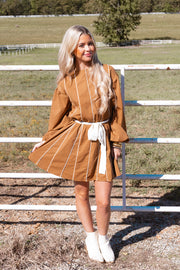 BELTED BOW MINI DRESS