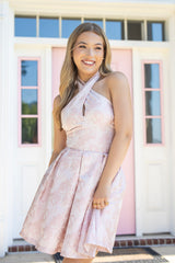 Jacquard Pleated W/ Chiffon Ribbon