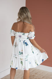 BOTANICAL STRAPLESS DRESS