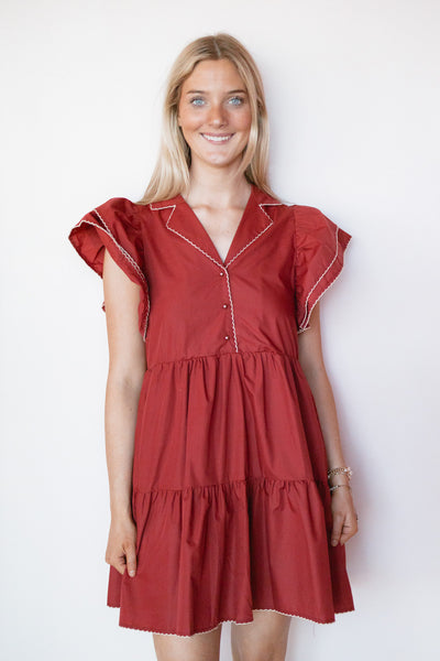 LUCY BUTTON FRILL DRESS