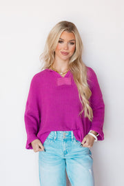 PULLOVER 3/4 VNECK SWEATER