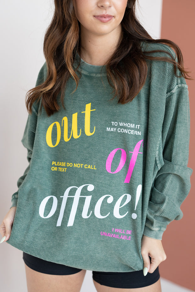 OUT OF OFFICE CORDED SWEATSHIRT