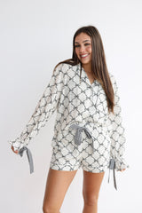 RIBBON TIED BOW PJ TOP