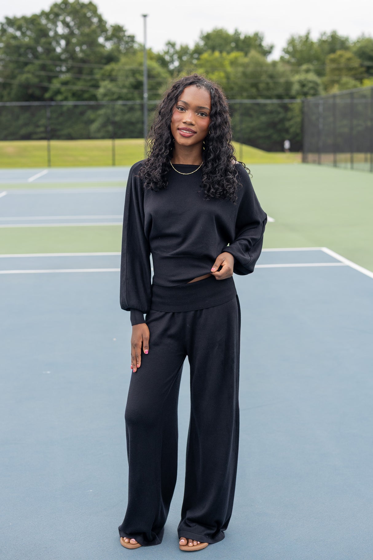Boat Neck Dolman Sleeve Sweater Top