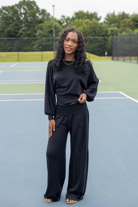 Boat Neck Dolman Sleeve Sweater Top