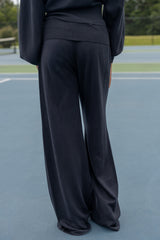 Folded Waist Wide Leg Sweater Pants