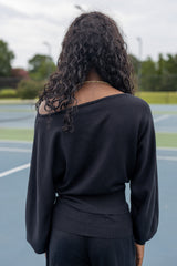 Boat Neck Dolman Sleeve Sweater Top