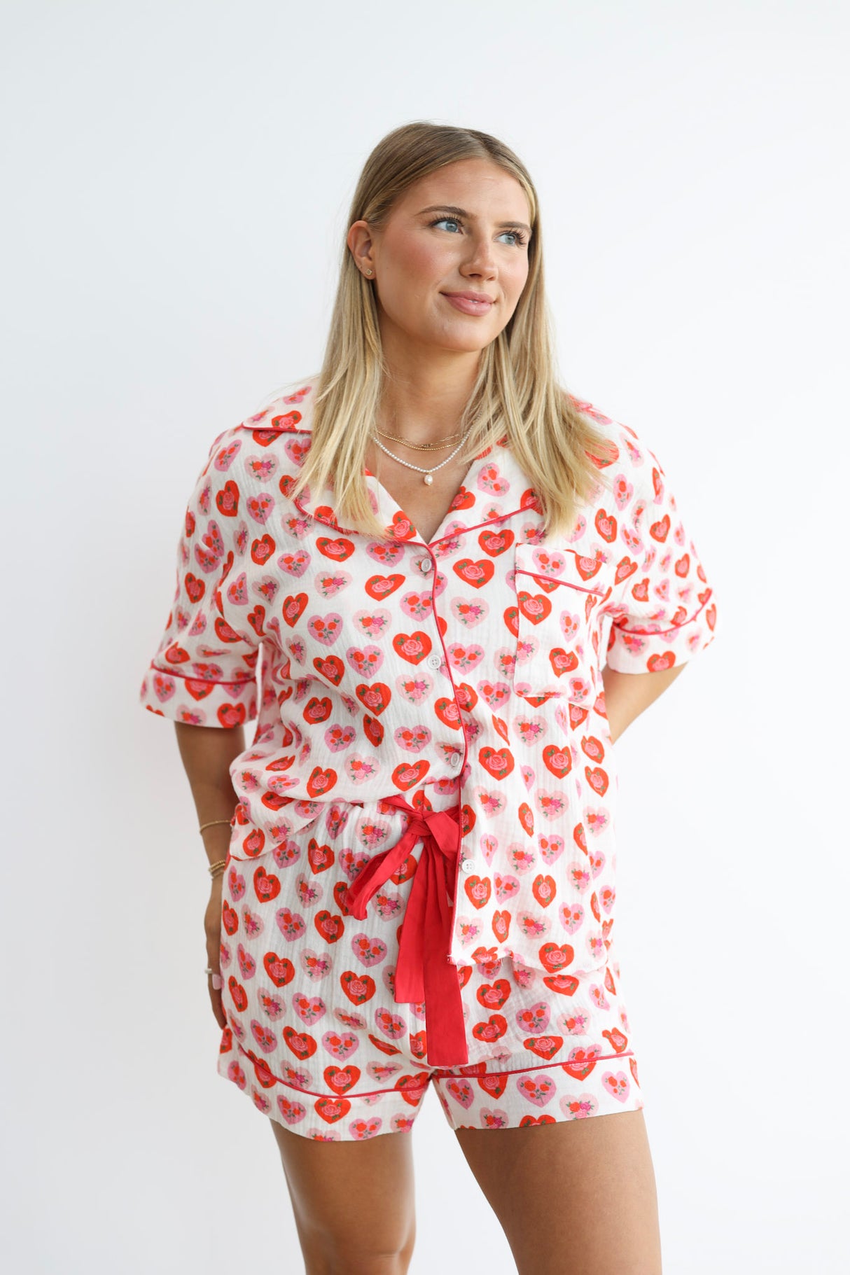 ROSE HEART PJ TOP