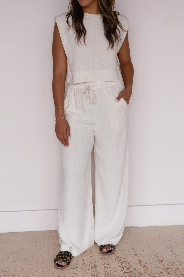 SAV DRAWSTRING LINEN PANT